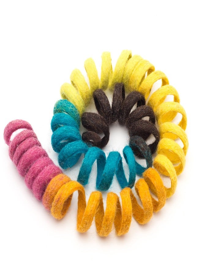 Glaciart One XL Felt Spring Cat Toy – Soft Fuzzy Enrichment 100% Natural Wool - Interactive Stretchable Play Cat Toy Set - Safe for Pets, Non-AZO Colored Dyes - 40” Long - Image 1